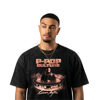 P- POP Culture Oversized Washed T-Shirt