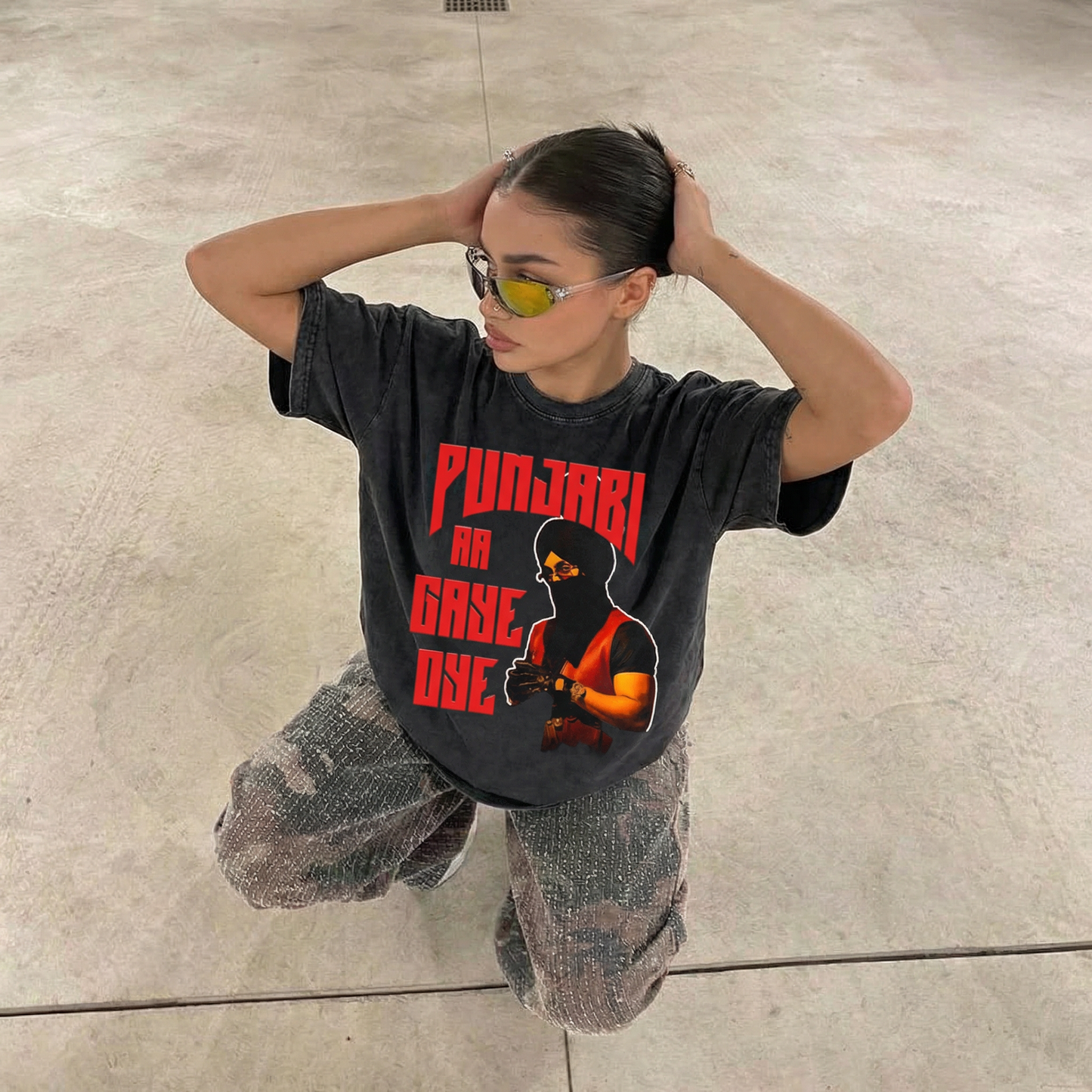 Diljit Oversized Washed T-Shirt