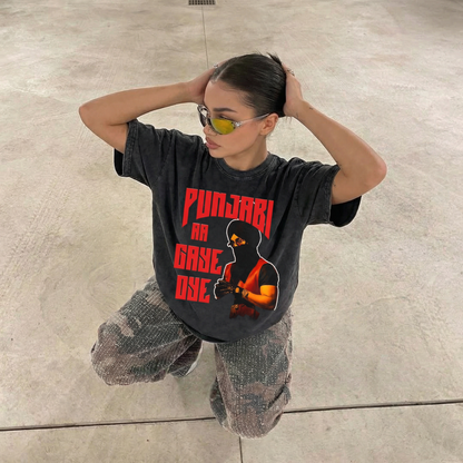 Diljit Oversized Washed T-Shirt