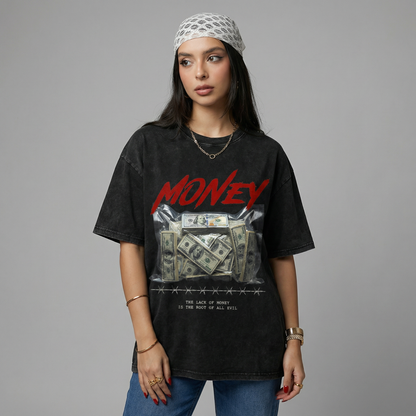 Money Washed Oversized T-Shirt