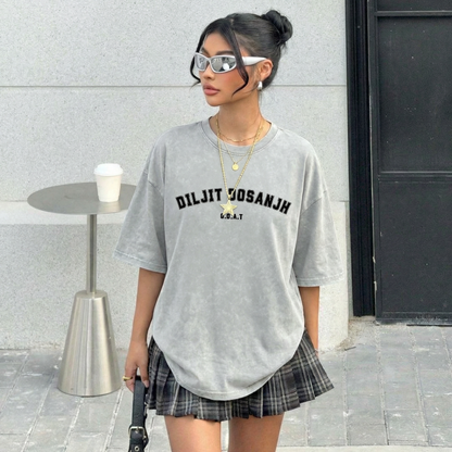Diljit Oversized Washed T-Shirt